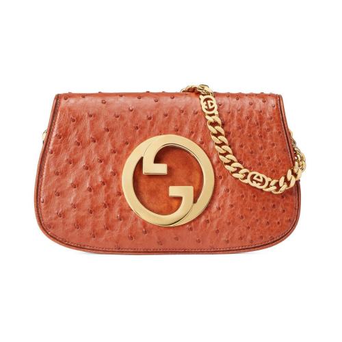  GUCCI古驰 22年秋冬 女士 Gucci Blondie系列鸵鸟皮肩背包 699268 EAAFJ 6528