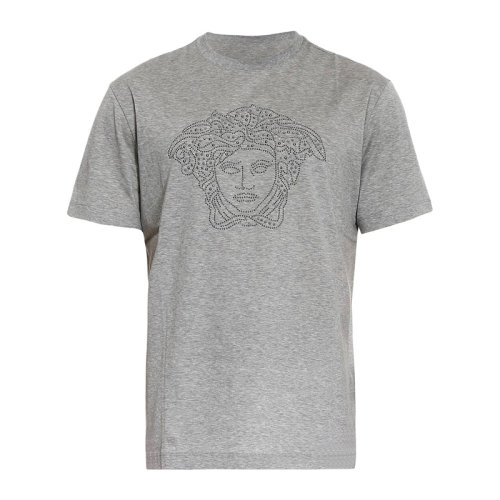 VERSACE/范思哲 男士灰色棉质经典美杜莎头像装饰圆领上衣短袖T恤 A76132-A201952-A809