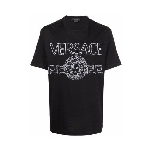  VERSACE/范思哲 男士黑色棉质短袖T恤 1001280 1A00915 1B000 PLFSX