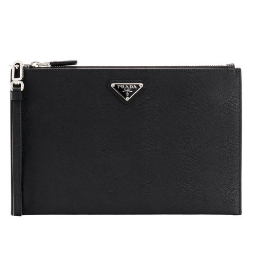 PRADA/普拉达 男士 男包 黑色皮革时尚手拿包 2NH005-PN9-F0002