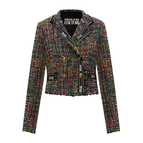 VERSACE JEANS/范思哲牛仔 女士拼色棉质混纺粘胶纤维印花装饰西服上衣外套 C2HZA501-05511-899