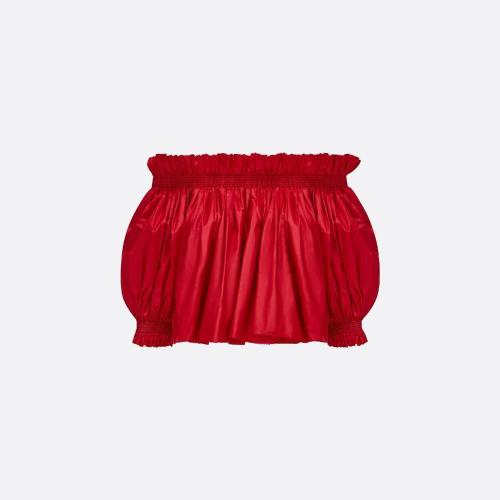  DIOR迪奥 22年秋冬 女士 短袖T恤 露肩缩褶上衣 311B10A6119_X3386