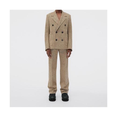  BV葆蝶家 22年秋冬 男士 夹克 veste en laine de moyenne epaisseur a motif chevron 713671V