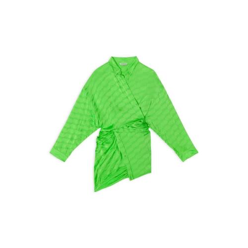  BALENCIAGA巴黎世家 22年秋冬 女士 连衣裙 BB MONOGRAM WRAP DRESS 704446TMO683076