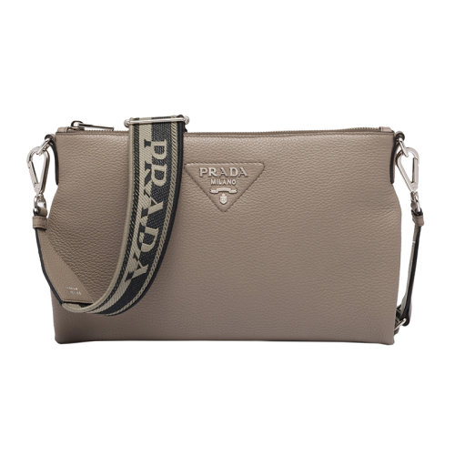 PRADA/普拉达 22新款 女士小号粘土色皮革配徽标印花刺绣拆卸肩带金属配饰拉链开合单肩斜挎包1BH050_2DKV_F0572_V_3OM