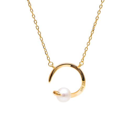 GeleiStory/GeleiStory气质个性珍珠项链女925银镀金淡水珍项女锁骨链女士吊坠