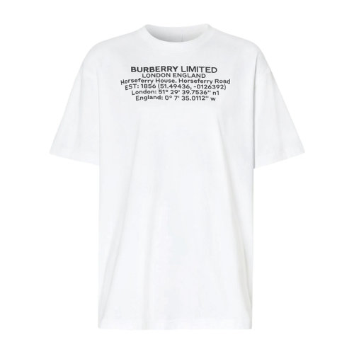 BURBERRY/博柏利 地址印花宽松棉质 T 恤衫短袖女士短袖T恤80246291