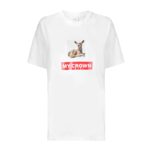 BURBERRY/博柏利 蒙太奇印花棉质宽松女士短袖T恤衫 女士短袖T恤 80136641