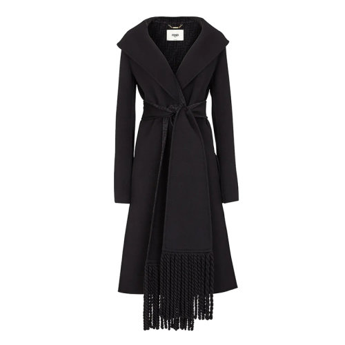 FENDI/芬迪      女士黑色羊毛大衣FF8835A5HDF1FL8