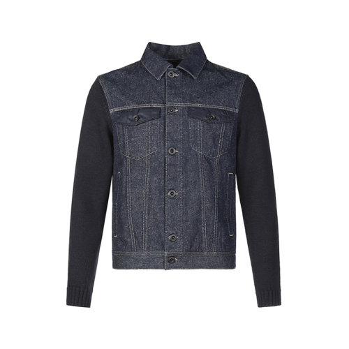 Emporio Armani/安普里奥阿玛尼【22年新款】男士绵羊毛混纺针织拼接牛仔外套 3L1BD9 1DL3Z