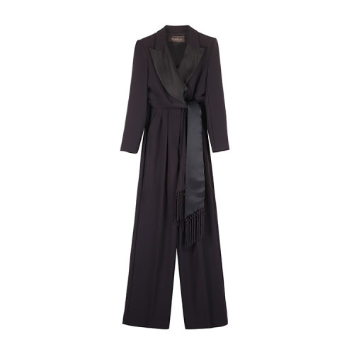 MaxMara/麦丝玛拉 20年秋冬 百搭 女性 logo 深蓝色 女士连体裤 GOMMOSO_002