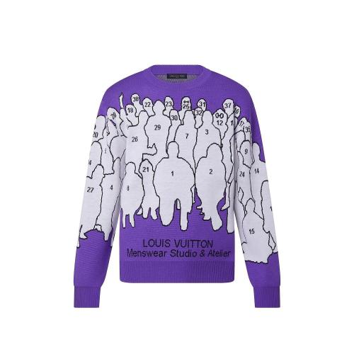  LV路易威登 22年秋冬 男士 针织衫 STUDIO 提花圆领衫 1AAHFD 1AAHFB 1AAHFA 1AAHF9 1AAHP3 1A