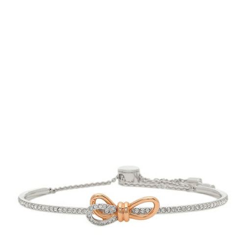 Swarovski/施华洛世奇 Lifelong Bow系列 女士白金色仿水晶浪漫妩媚时尚蝴蝶结手链手环手镯 5447079