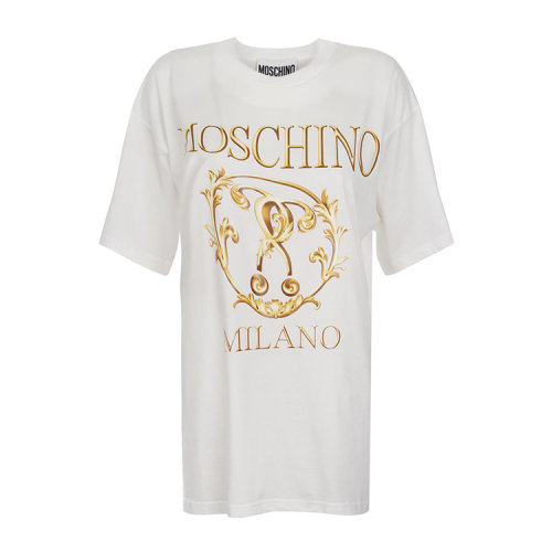 MOSCHINO/莫斯奇诺  女装 春夏 时尚百搭 圆领 女士白色棉质短袖T恤 A071855401002  HKY015C