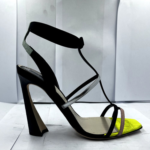 DIOR/迪奥 女士拼色高跟凉鞋 KCE690CSG 瑕疵折扣