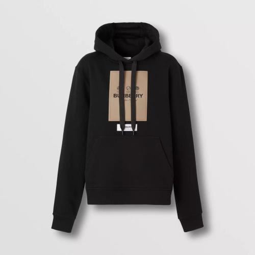  BURBERRY 22年秋冬 女士 标签贴花棉质宽松连帽衫 80571221