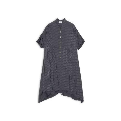  BALENCIAGA巴黎世家 22年秋冬 女士 连衣裙 BB MONOGRAM OVERSIZED BUTTONED DRESS 675618TMO6