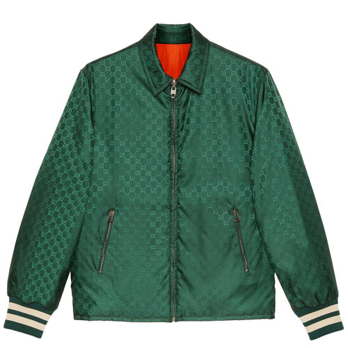 GUCCI/古驰 ouverture系列 男士绿色GG尼龙双面提花夹克654831ZAGVX3283