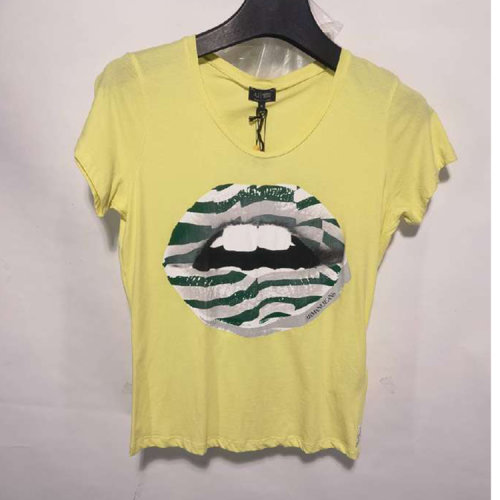 ARMANI JEANS/阿玛尼牛仔 柠檬黄女士短袖T恤