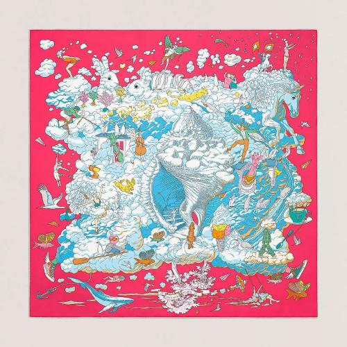  HERMES爱马仕 22年秋冬 女士 围巾 Carre 90 Sur Mon Nuage H003900S 08