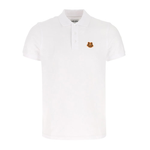 KENZO/高田贤三  男装 服饰 男装 服饰 白色翻领棉质虎头图案时尚休闲 男士短POLOT恤