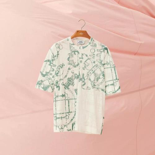  HERMES爱马仕 22年秋冬 男士 短袖T恤 T-shirt ??Mors %26a; Gourmette?? H257440HA64LA