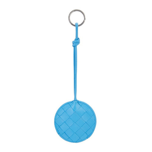 Bottega Veneta/葆蝶家 女士蓝色羊皮圆形编织钥匙扣 629552-VCPP3-4611