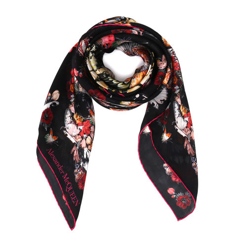 Alexander McQueen/亚历山大麦昆桑蚕丝女士围巾丝巾方巾6396123011Q