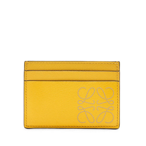 LOEWE/罗意威 21新款 女士芥末色/淡燕麦色经典小牛皮徽标卡片夹0010593366