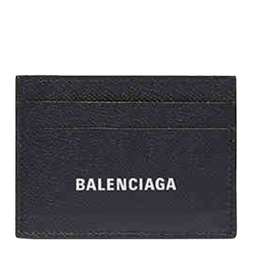 Balenciaga/巴黎世家 CASH系列 男士黑色小牛皮粒面圆角镶边卡包卡夹 594309-1IZI3-1090