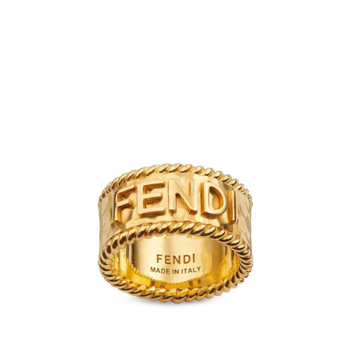FENDI/芬迪  男士复古金色饰面金属fendi刻印戒指7AJ530B08F1CHL