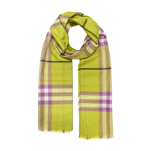 BURBERRY/博柏利 羊毛桑蚕丝混纺 格纹女士围巾