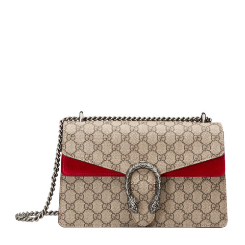 GUCCI/古驰 Dionysus系列 女士米色链条包单肩酒神包斜挎包