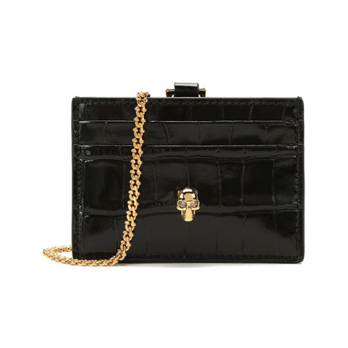 Alexander McQueen/亚历山大麦昆 女士牛皮革颈部挂包卡包卡夹 648015 1JMFG