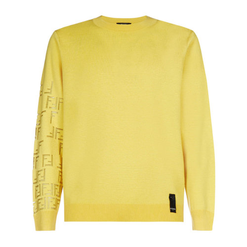 FENDI 芬迪 男士 服装 21春夏 圆领双F图案针织衫毛衣 男士毛衣针织衫