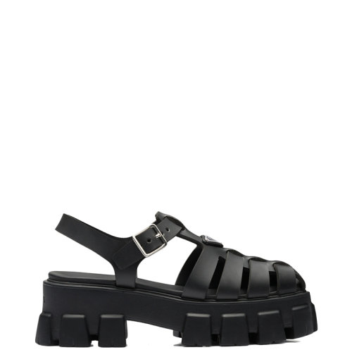 PRADA/普拉达 22年春夏新款 女士黑色泡沫橡胶厚底凉鞋沙滩鞋1X853M_3LKK_F0002_F_055