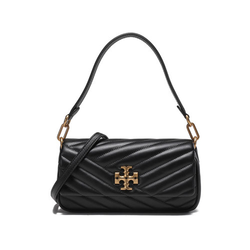 Tory Burch/汤丽柏琦 【22秋冬新款】 女士KIRA系列羊皮革CHEVRON双T LOGO手提单肩斜挎包腋下包小号 90456