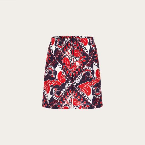  VALENTINO华伦天奴 22年秋冬 男士 短裤 BERMUDA EN SOIE A_VEC IMPRIMé ARCHIVE MANIFESTO B