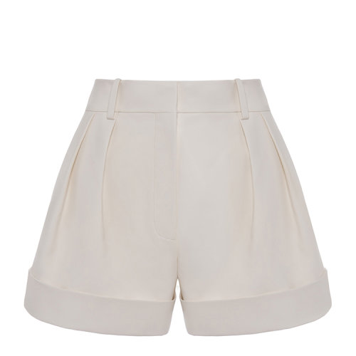 Valentino/华伦天奴 奶白色 女士秀款皮质高腰短裤【RUNWAY SS20】 TB0NH01P1AWA03 2020年春夏