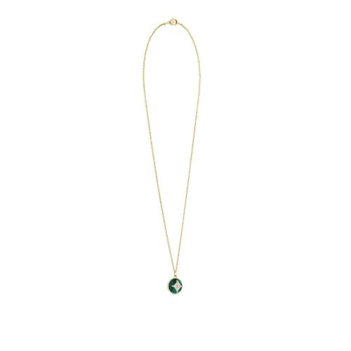  LV路易威登 22年春夏 女士 吊坠 B Blossom1*w*8K金 孔雀石与钻石 吊坠项链 Q93792 预定商品2-6周发货