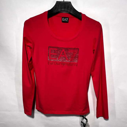 Emporio Armani/安普里奥阿玛尼 玫红色女士长袖T恤