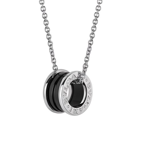 BVLGARI/宝格丽 慈善款 男女通用纯银镶嵌黑色陶瓷 小红点项链 349634