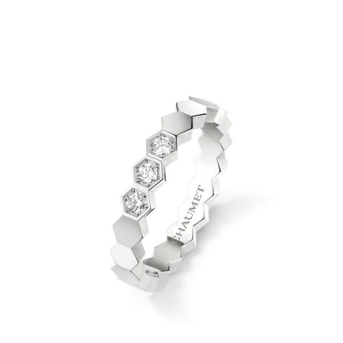 Chaumet/尚美 经典BEE MY LOVE系列 18k金白金爱?巢钻石戒指 083360