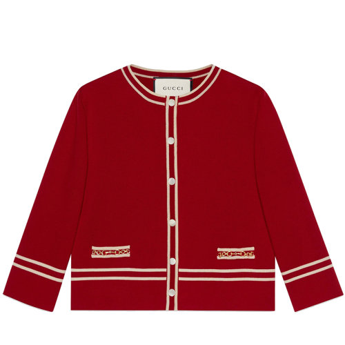 GUCCI/古驰女士红色GG提花羊毛外套?652582XKBNZ6176