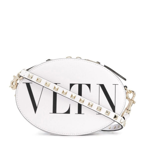 Valentino/华伦天奴 女士纯色牛皮经典字母徽标印花铆钉装饰拉链开合单肩包斜挎包女包 QW2B0C47-RCH 多色可选