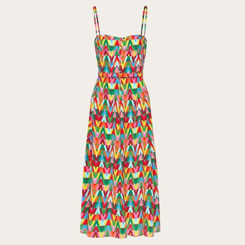  VALENTINO华伦天奴 22年秋冬 女士 连衣裙 ROBE IMPRIMéE EN CREPE DE CHINE XB3VAY206VWM12