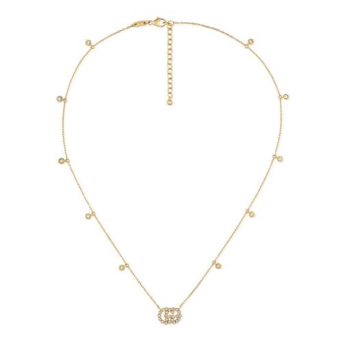  GUCCI古驰 22年秋冬 女士 双G钻石项链 481624 J8540 8000