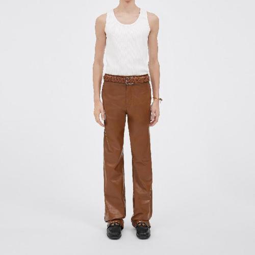  BV葆蝶家 22年秋冬 男士 休闲裤 pantalon droit en cuir brillant 716101VKLC02587