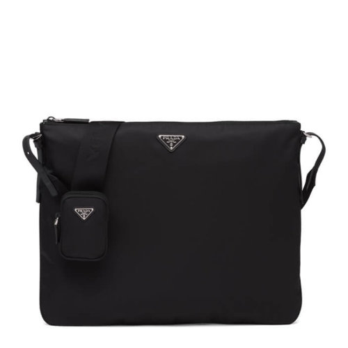PRADA/普拉达男士黑色织物斜挎包 2VH121-064-F0002