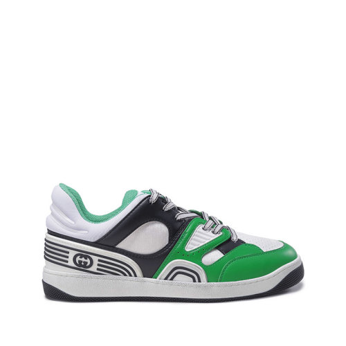 GUCCI/古驰 【22秋冬新款】 男士织物等多种材质做旧效果Basket系带休闲运动鞋 697882 2SH90